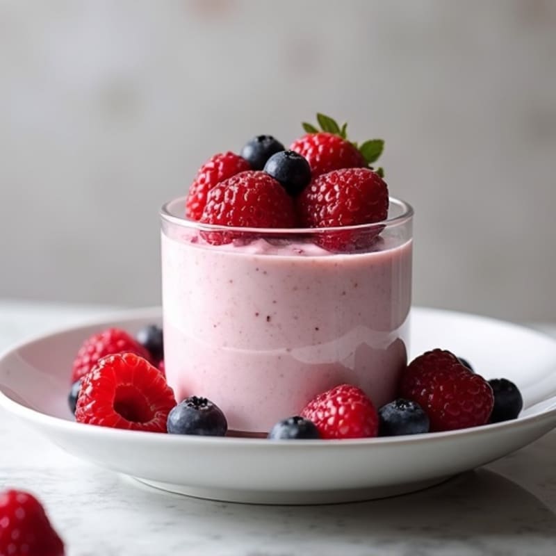 Silky Greek Yogurt Protein Mousse with Berries