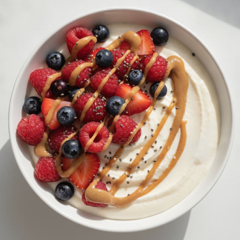 Silky Tofu Protein Pudding with Mixed Berries