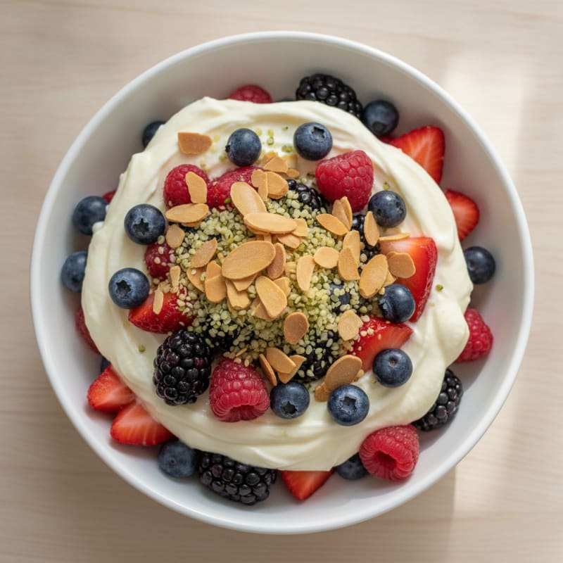 Creamy High-Protein Greek Yogurt Parfait with Mixed Berries