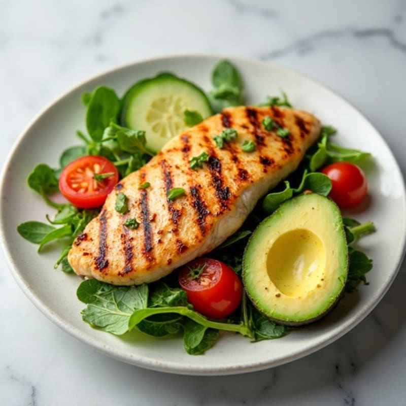Grilled Chicken Breast Salad with Mixed Greens