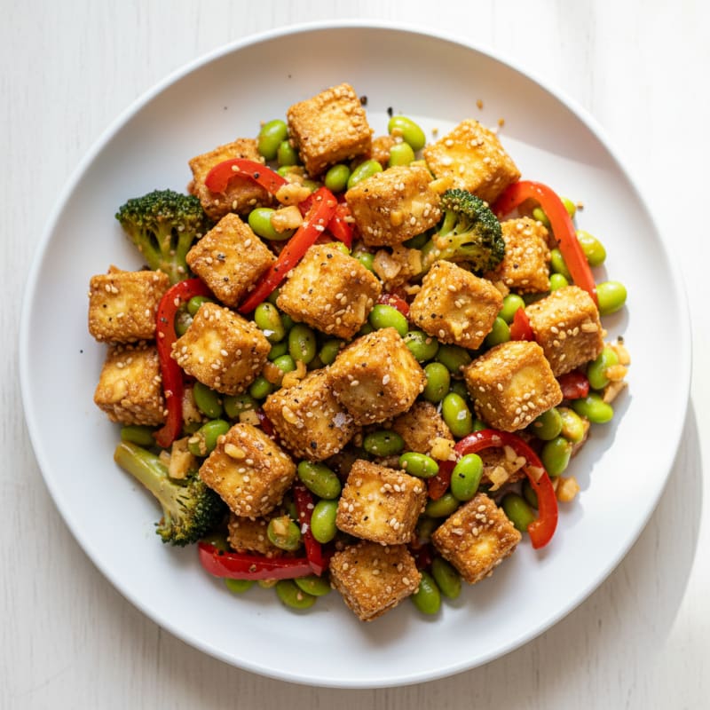 Crispy Sesame Tofu Stir-Fry