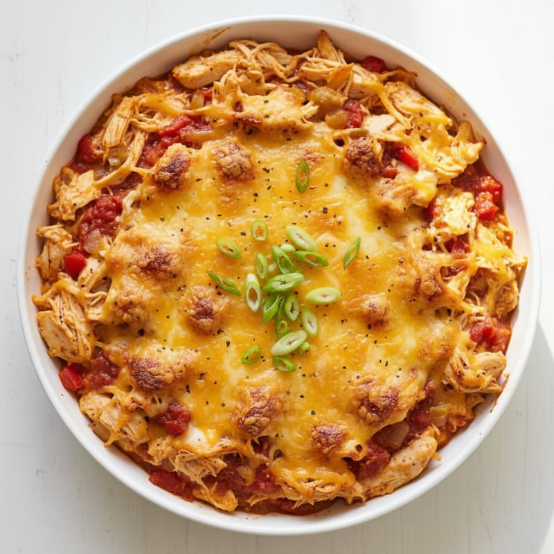 Creamy Chili Chicken Enchilada Bake