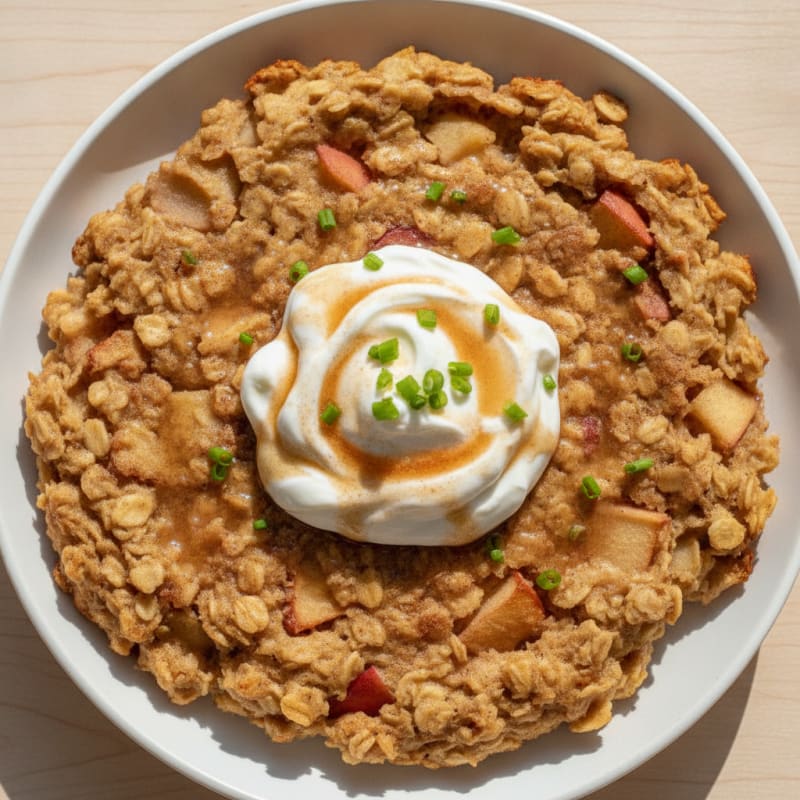 Apple-Cinnamon Baked Oatmeal with Yogurt
