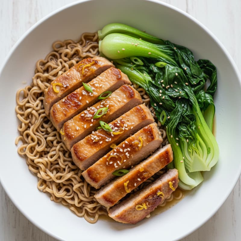 Honey-Soy Pork Ramen Noodle Bowl