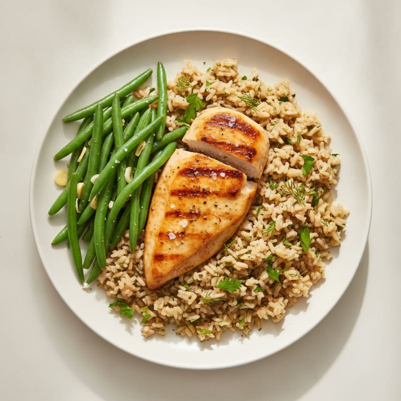 Pan-Seared Chicken with Herbed Rice