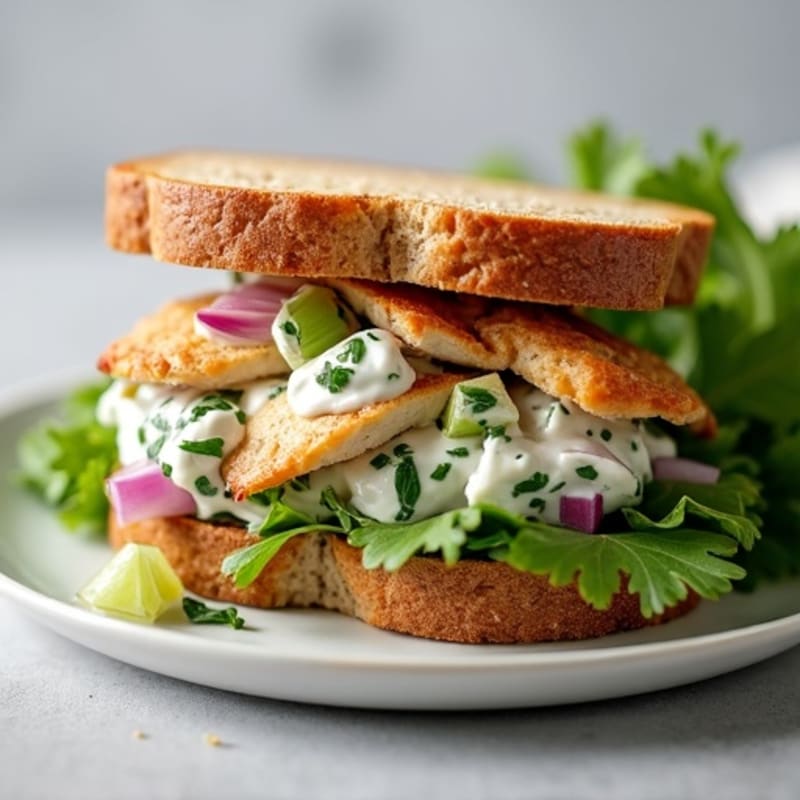 Herb-Roasted Chicken and Greek Yogurt Salad Sandwich