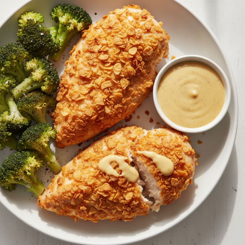 Cornflake-Crusted Chicken with Honey Mustard