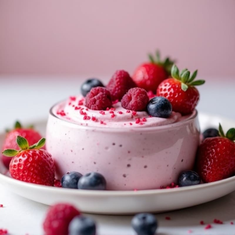 Silky Greek Yogurt Protein Mousse with Mixed Berries