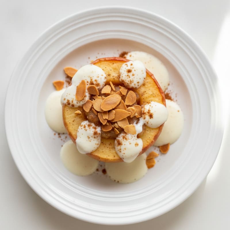 Baked Cinnamon Apple with Protein Yogurt Sauce