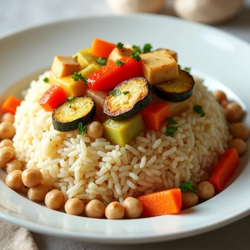 Fragrant Coconut Basmati Rice with Roasted Vegetables