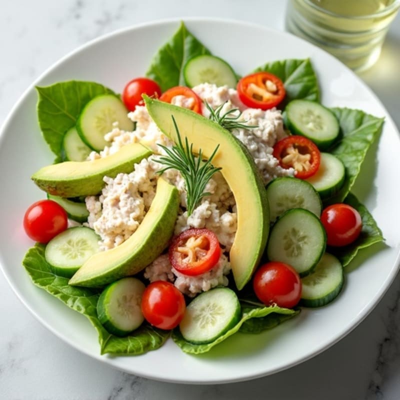 Creamy Flaked Turkey Salad with Crisp Vegetables