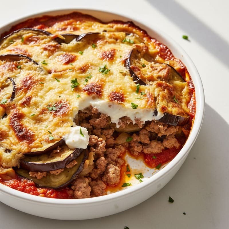 Lamb and Eggplant Moussaka Bake