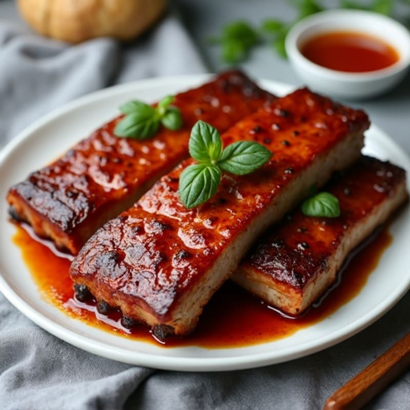 Baked Tender Pork Ribs with Sweet and Smoky Glaze