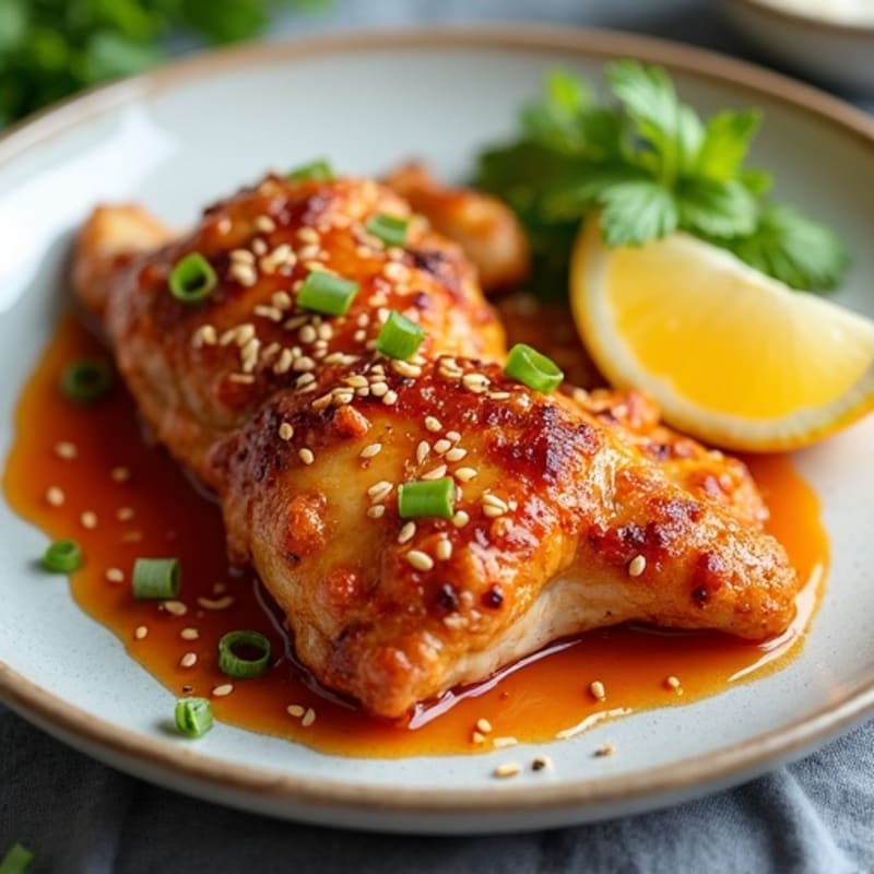 Crispy Chicken with Sweet and Spicy Garlic Ginger Glaze