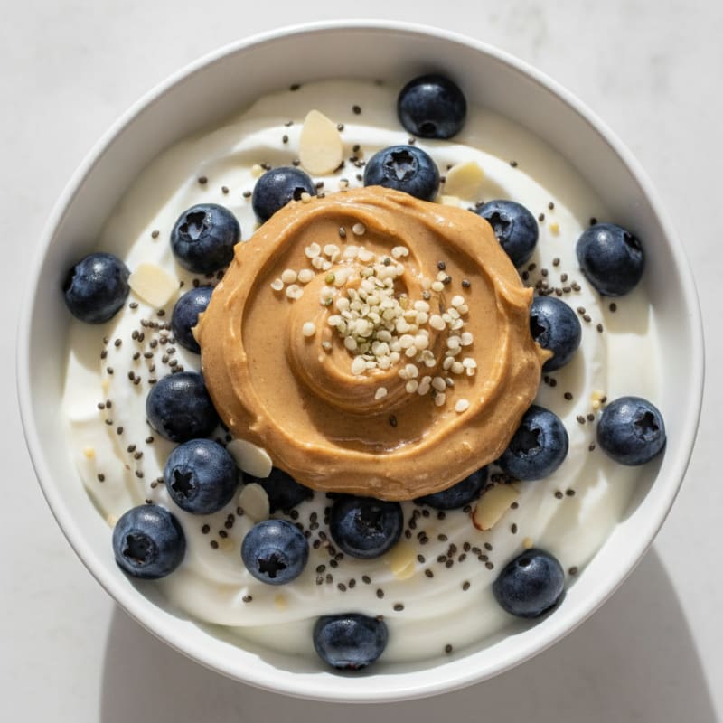 Creamy Greek Yogurt Parfait with Chia Seeds and Almond Butter