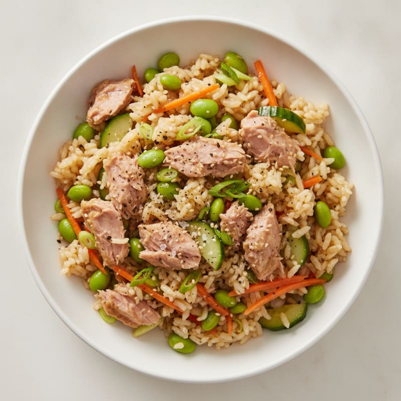 Tuna Edamame Sushi Rice Salad
