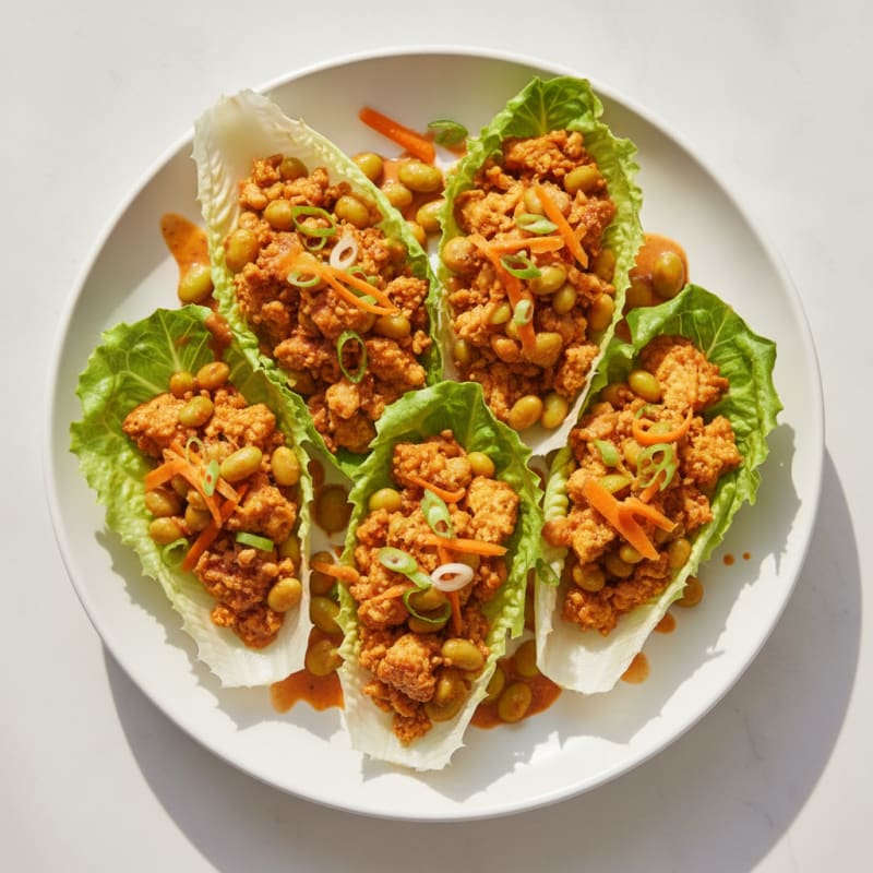 Spicy Vegan Tofu Lettuce Wraps
