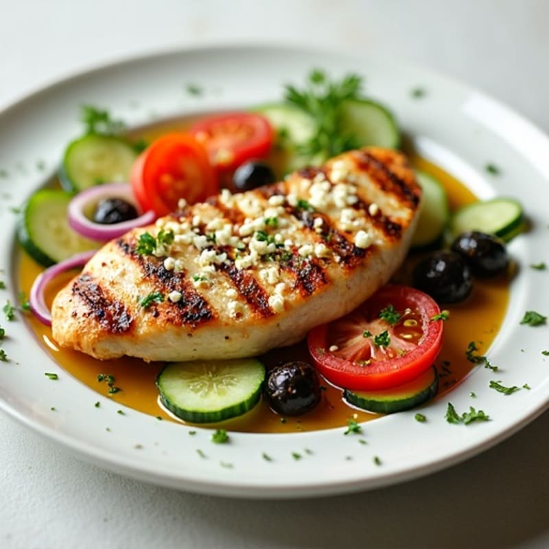 Herb-Citrus Grilled Chicken with Fresh Mediterranean Salad