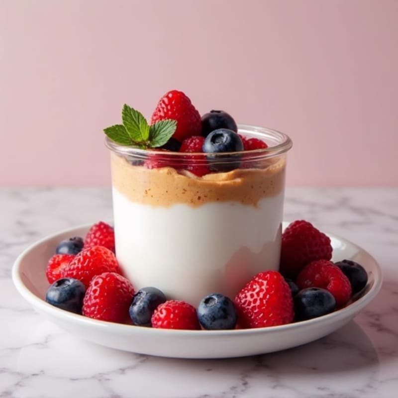 Greek Yogurt Protein Mousse with Mixed Berries