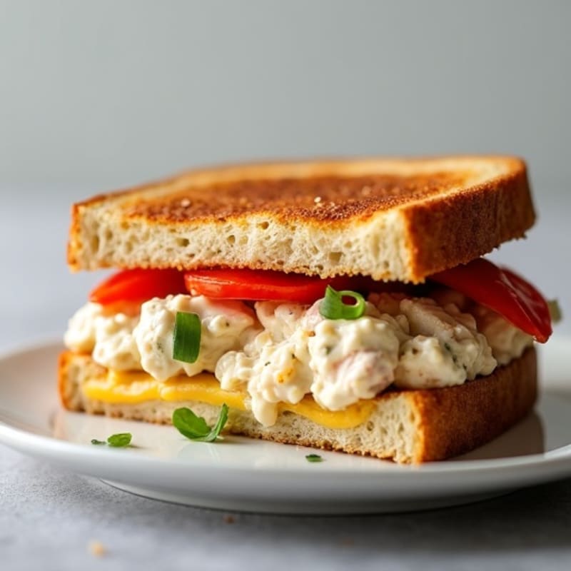 Creamy Chicken Salad Melt with Roasted Bell Peppers