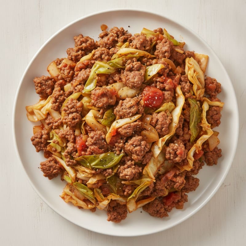 Ground Beef & Italian Sausage Cabbage Skillet