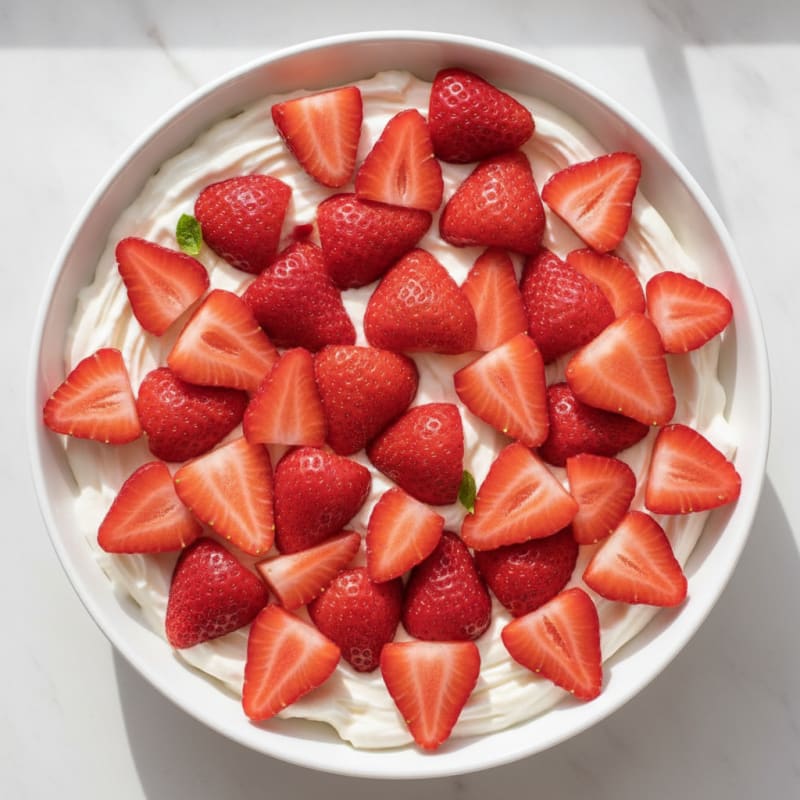 Creamy Greek Yogurt with Protein Powder and Fresh Strawberries