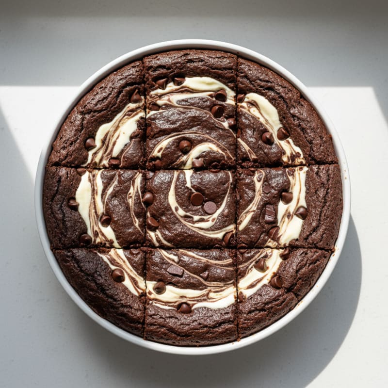 Chocolate Protein Brownie with Cream Cheese Swirl