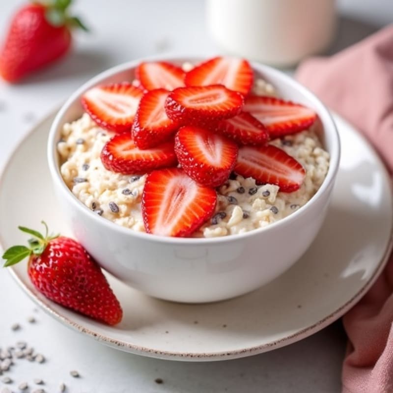 Creamy Strawberry Protein Overnight Oats