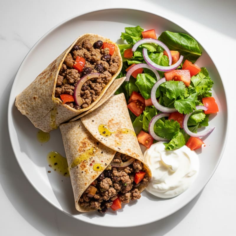 Savory Mince and Capsicum Wraps