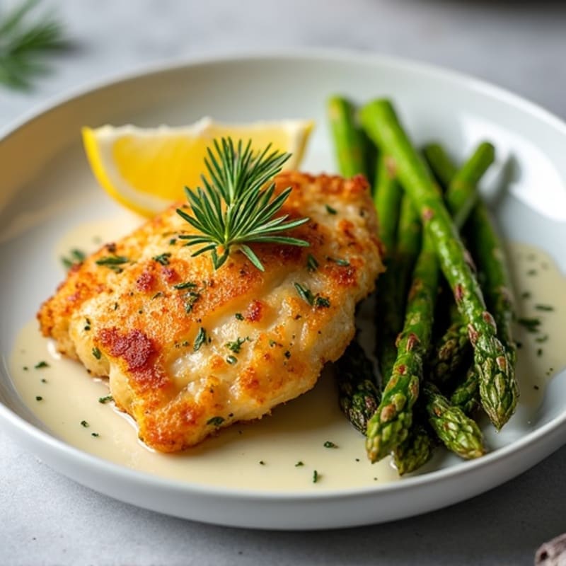 Crispy Lemon-Herb Chicken with Roasted Asparagus
