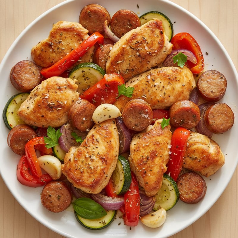Herb-Roasted Chicken and Sausage
