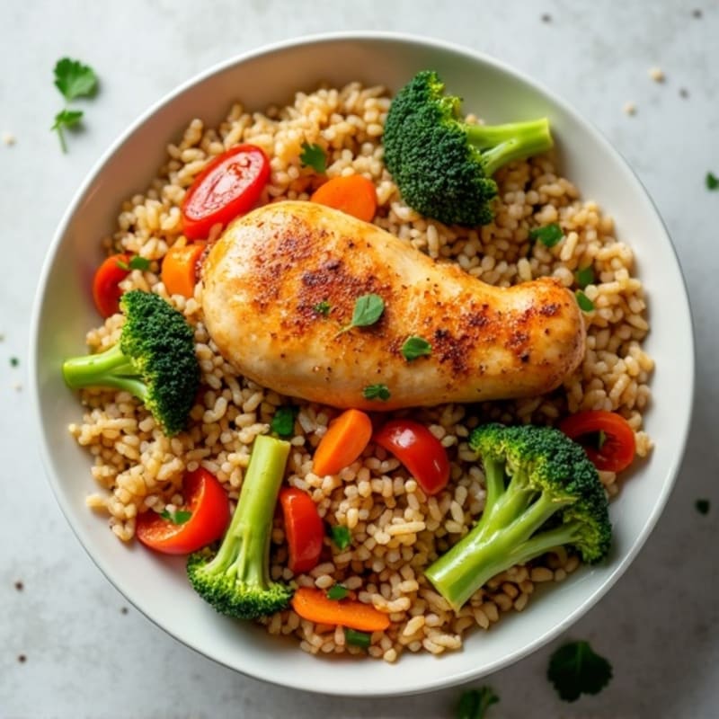 Healthy Chicken and Vegetable Brown Rice Stir-Fry