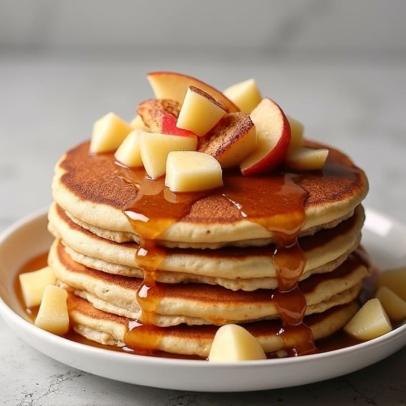Cinnamon-Spiced Apple Protein Pancakes