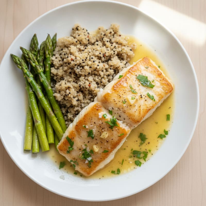Pan-Seared Cod with Lemon-Herb Sauce