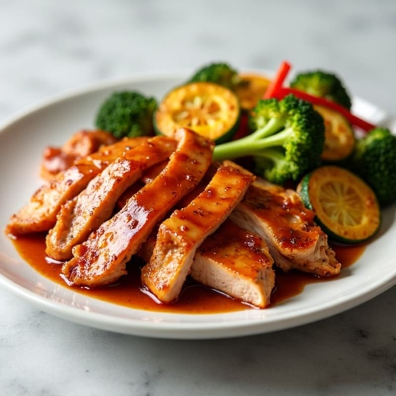 Tender Shredded BBQ Chicken with Roasted Crispy Vegetables