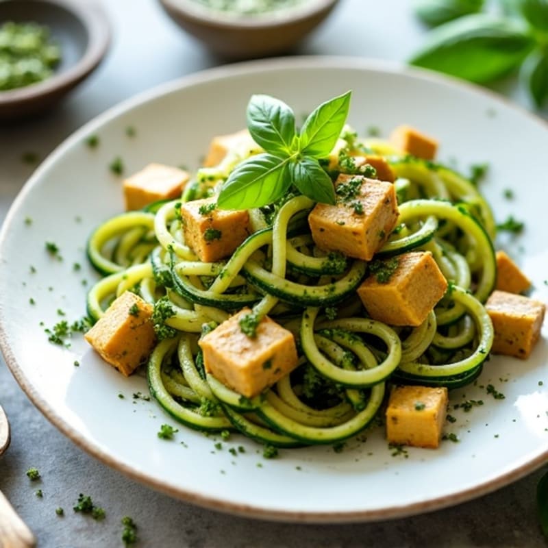 Vibrant Zucchini Noodles with Fresh Vegan Pesto
