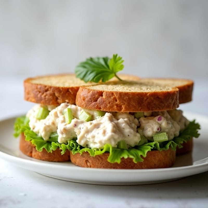 Creamy Tuna Salad Sandwich on Toasted Whole Grain Bread