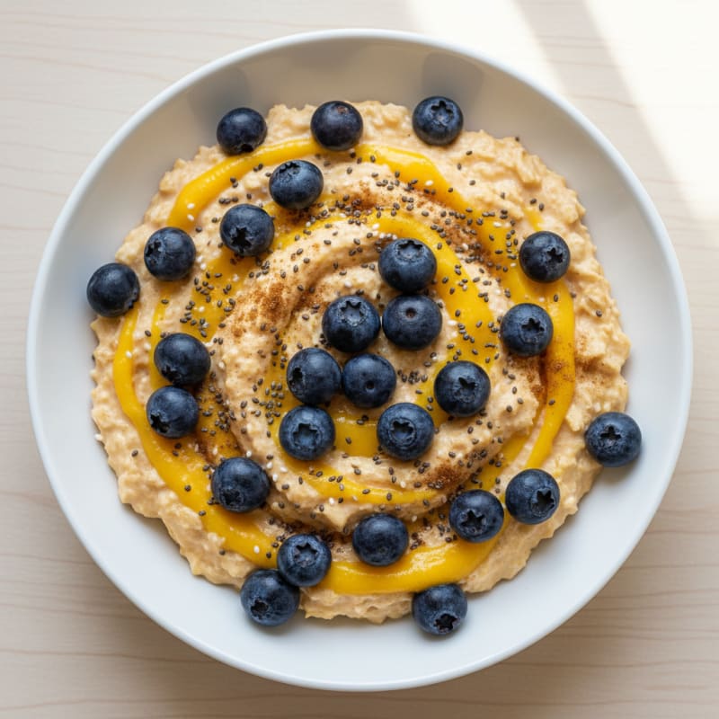 Creamy Mango Blueberry Overnight Oats