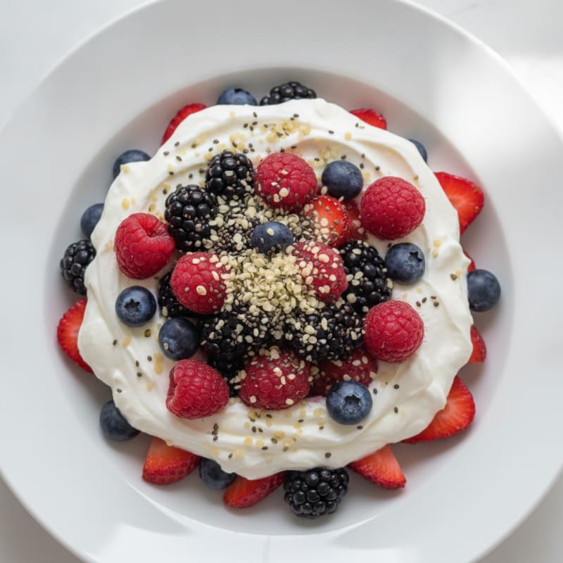 Greek Yogurt Protein Parfait with Mixed Berries