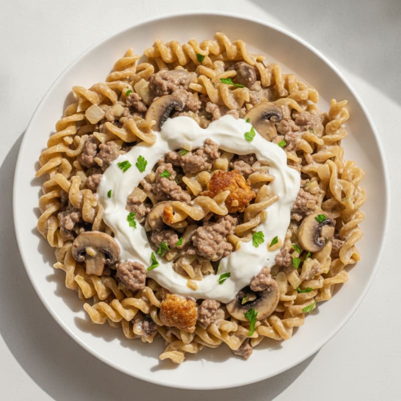 Beef Stroganoff with Egg Noodles