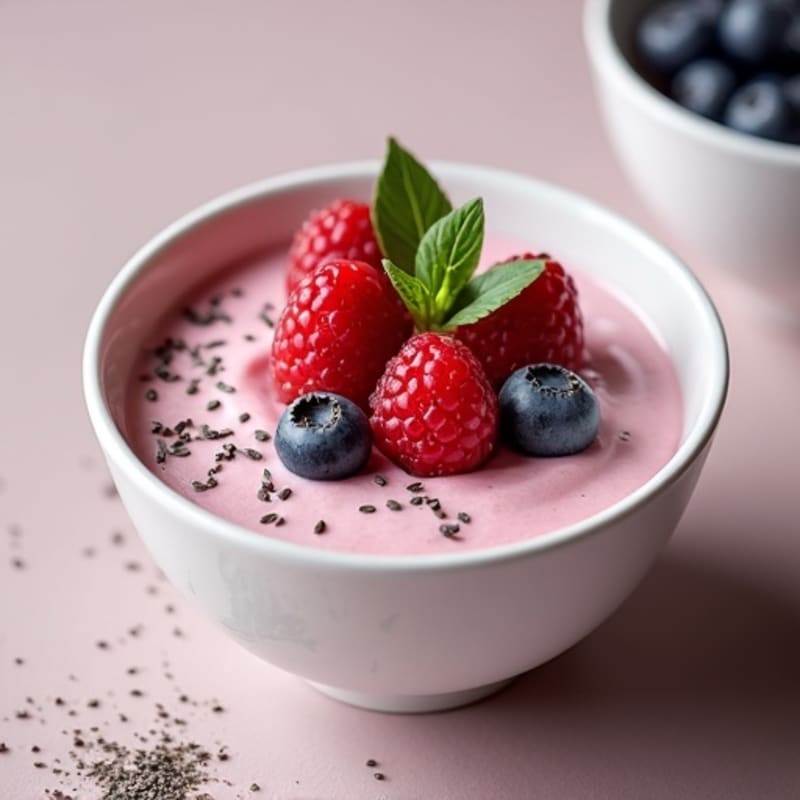 Creamy Greek Yogurt Protein Pudding with Mixed Berries