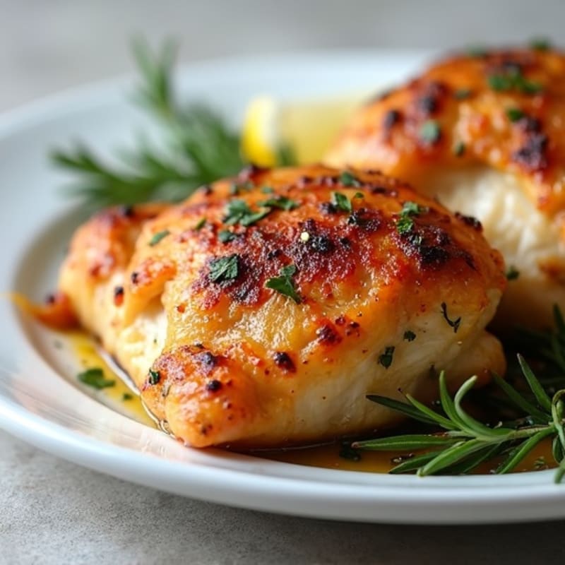 Crispy Herb-Roasted Chicken Thighs with Garlic