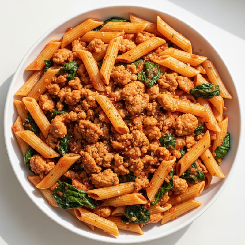 Ground Turkey Penne with Rao's Marinara