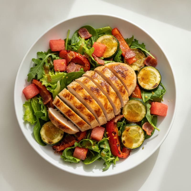 Grilled Chicken and Roasted Vegetable Salad with Citrus Vinaigrette