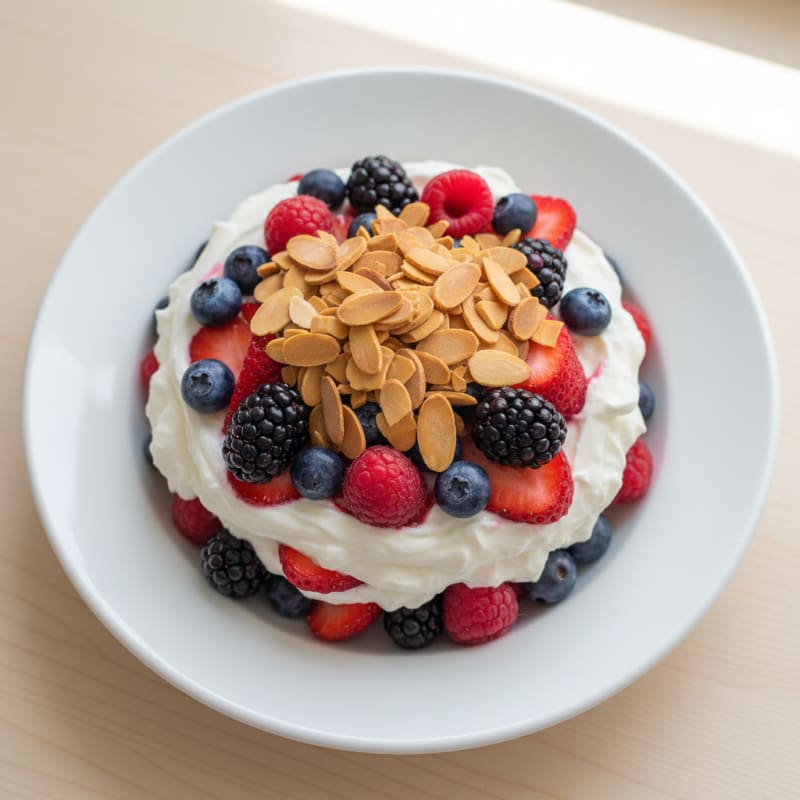 Greek Yogurt Protein Parfait with Mixed Berries