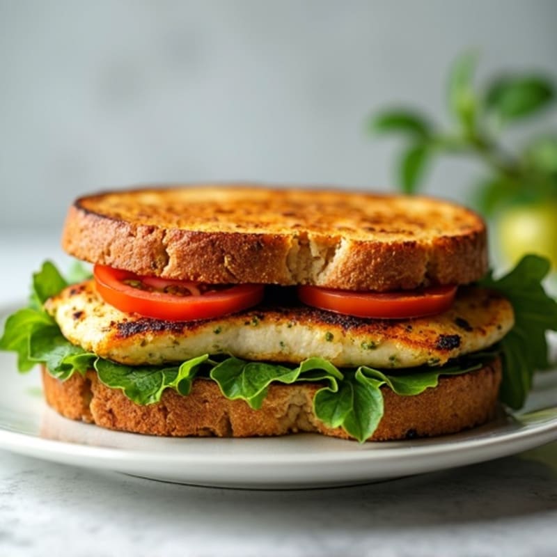 Herb-Pesto Grilled Chicken Sandwich with Fresh Greens