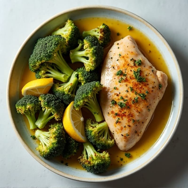Sheet Pan Lemon Herb Roasted Chicken and Crispy Broccoli