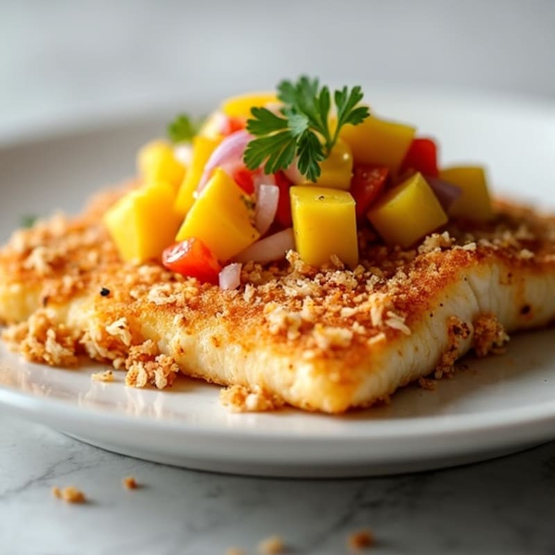 Crispy Coconut-Crusted Fish with Mango Salsa