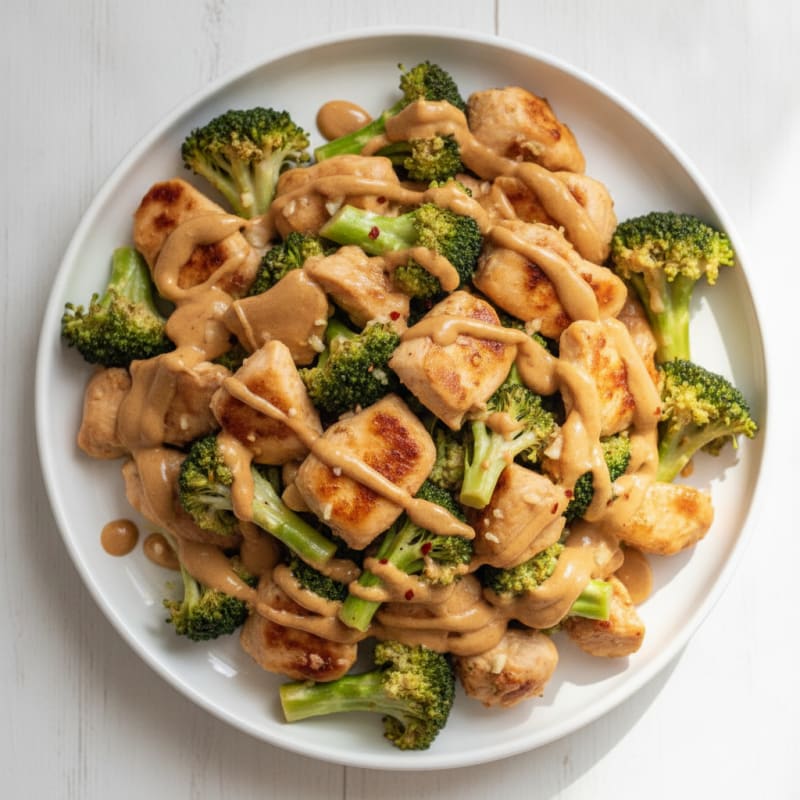 Chicken and Broccoli Stir-Fry with Peanut Sauce