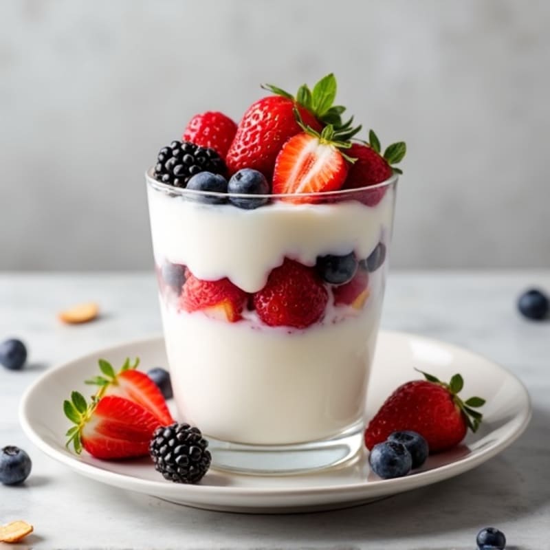 Greek Yogurt Protein Parfait with Mixed Berries